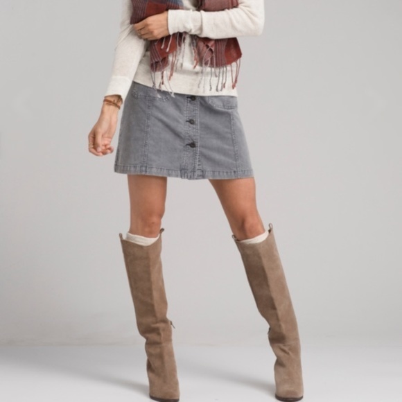 Prana Dresses & Skirts - Prana Grey Merrigan Corduroy Mini Skirt Sz 0
